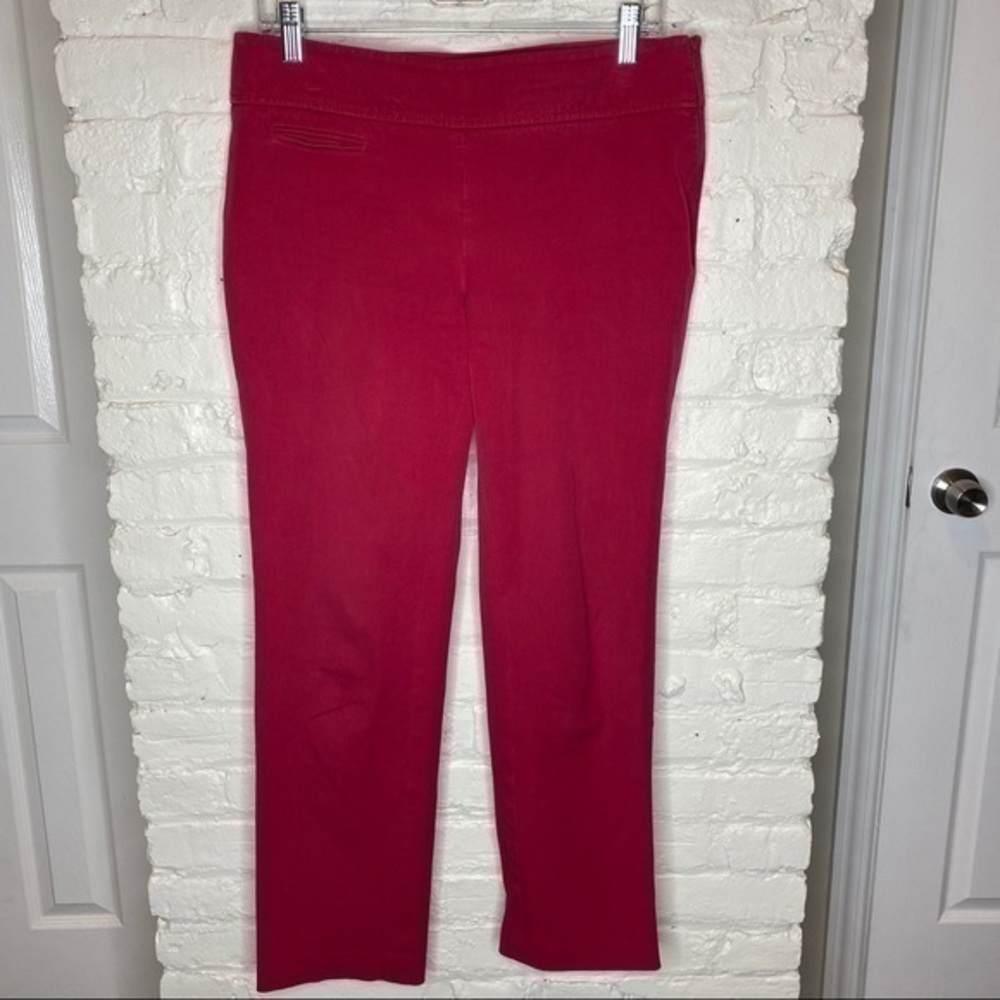 LOFT Kate Red Straight Leg Pants Size 8